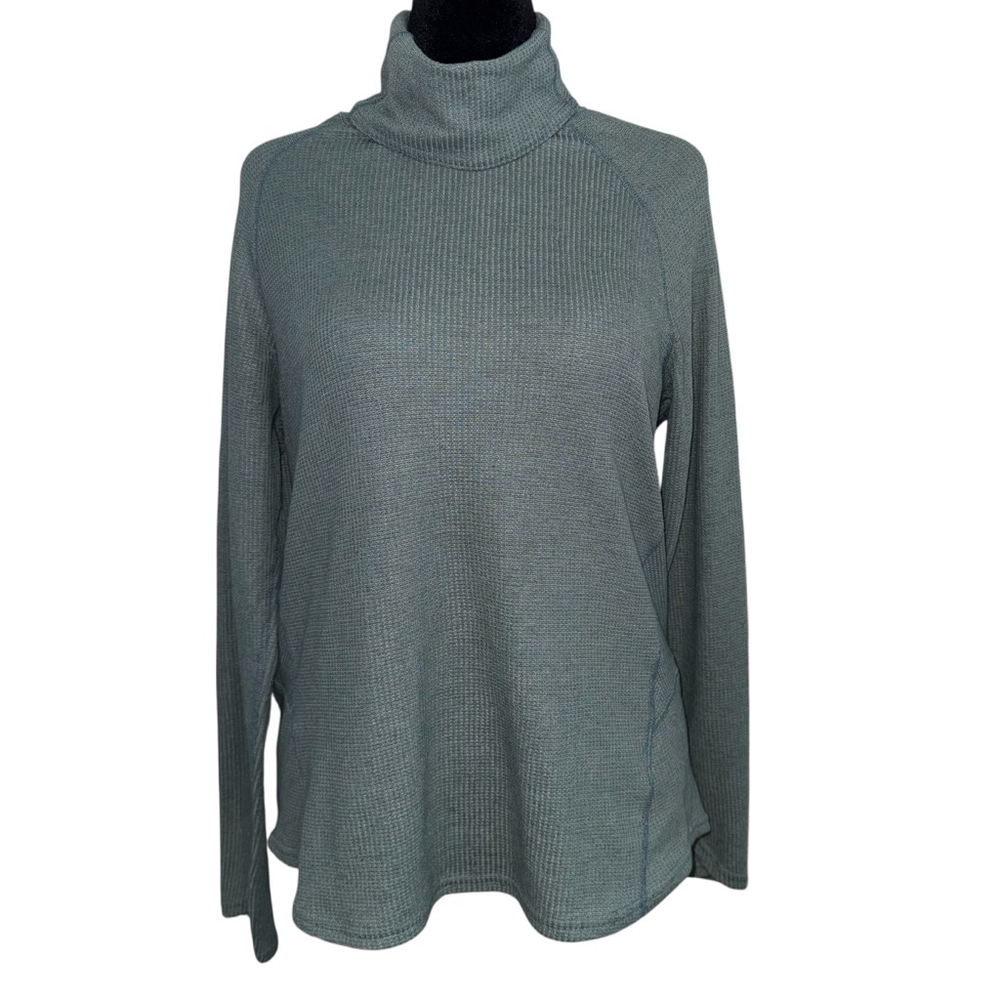 Women's KÜHL Petra Sage Waffle Knit Turtleneck Sweater XL Thermal Performance